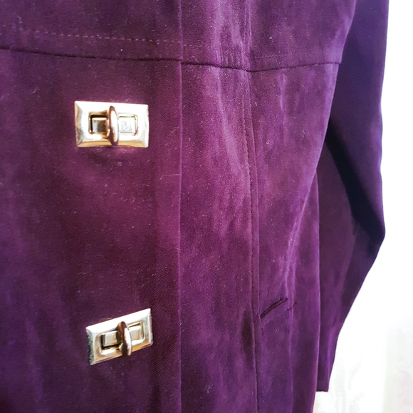 Deep Plum Purple vintage ultrasuede suit - Picture 4 of 5